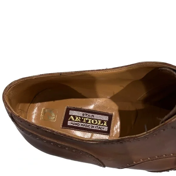 Star Artioli Mens Wingtip Brown Leather Shoes Star Artioli Mens Wingtip Brown Leather Shoes main image 4